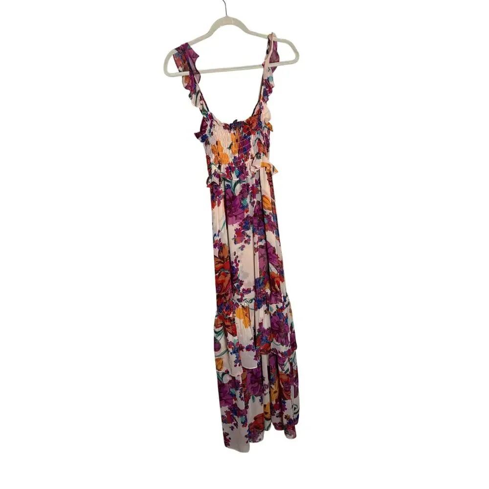 MISAβLos Angeles Floral Chiffon Tiered Ruffle Dress Sz. M - Picture 7 of 7